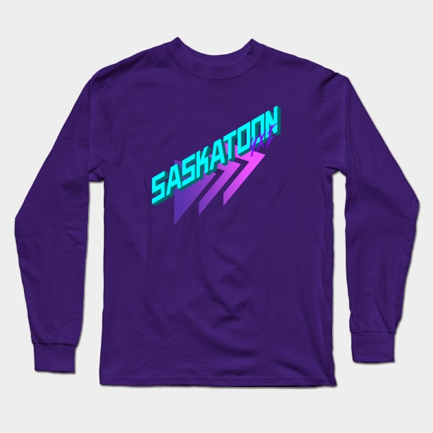 Saskatoon 80's Revival Long Sleeve T-Shirt by Stooned in Stoon